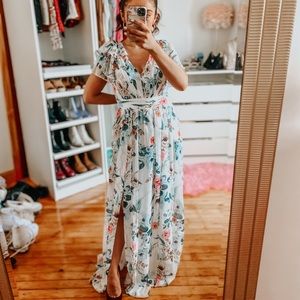 Adrianna Papell Floral Printed Chiffon Gown